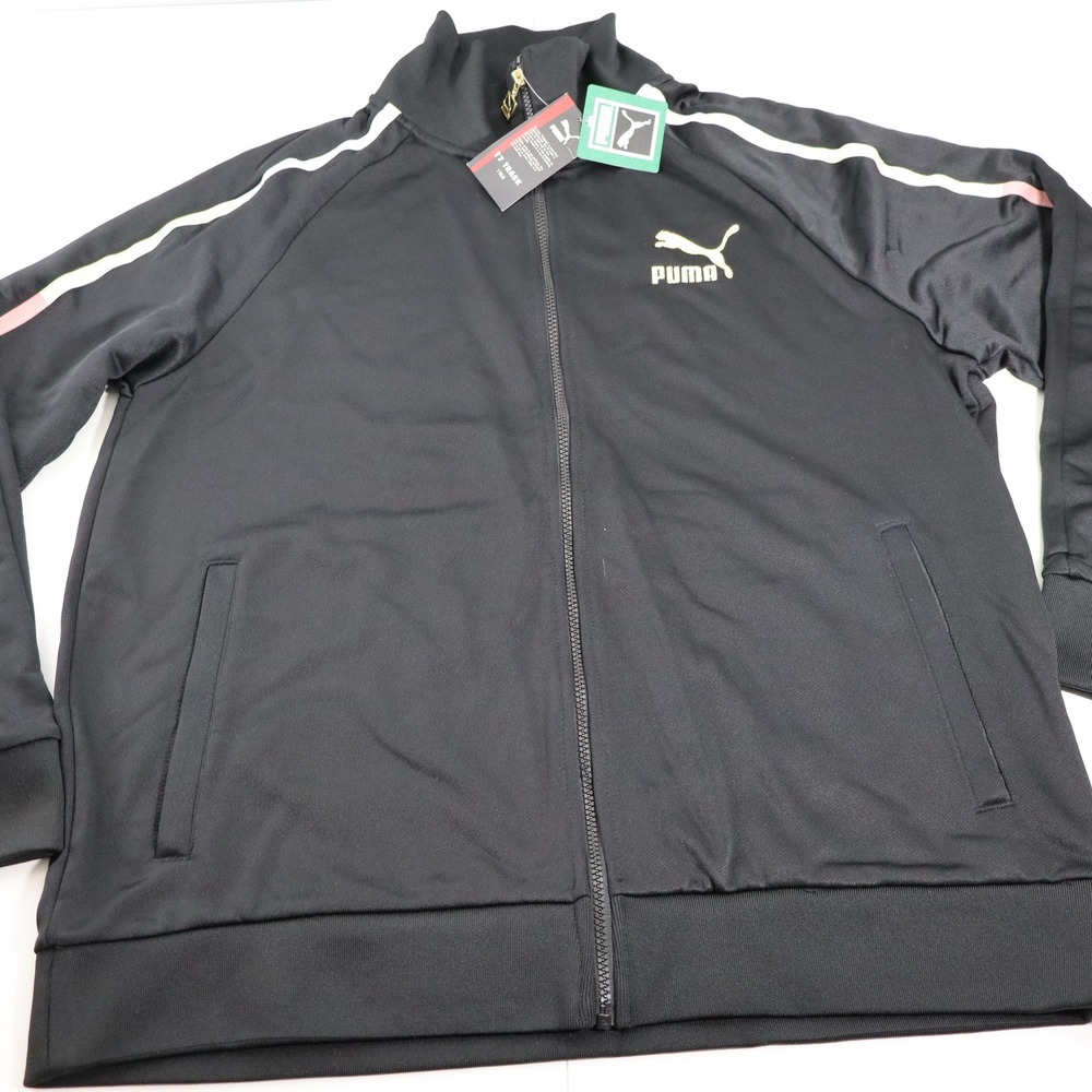 Puma Mens T7 Track 68 Full Zip Jacket Black Multi Color Stripe 535534-01 XXL